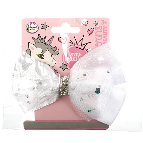 Accessoires pour cheveux en résine pour cheveux, blanc, 1 pièce. МИЛАЯ ЛЕДИ в кор.125*12шт