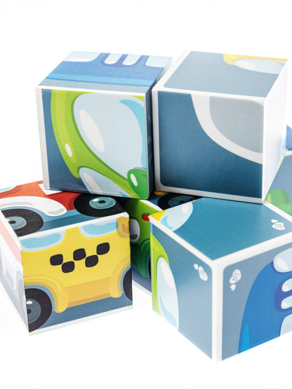 Кубики "Городской транспорт" (sans autocollants) 6 шт Jouets pour bébé