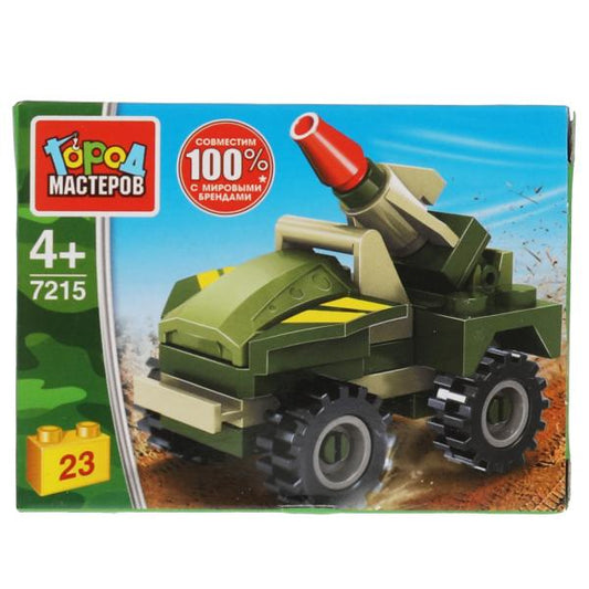 Конструктор машинка с ракетой, 23 дет. Город мастеров в кор.2*120шт