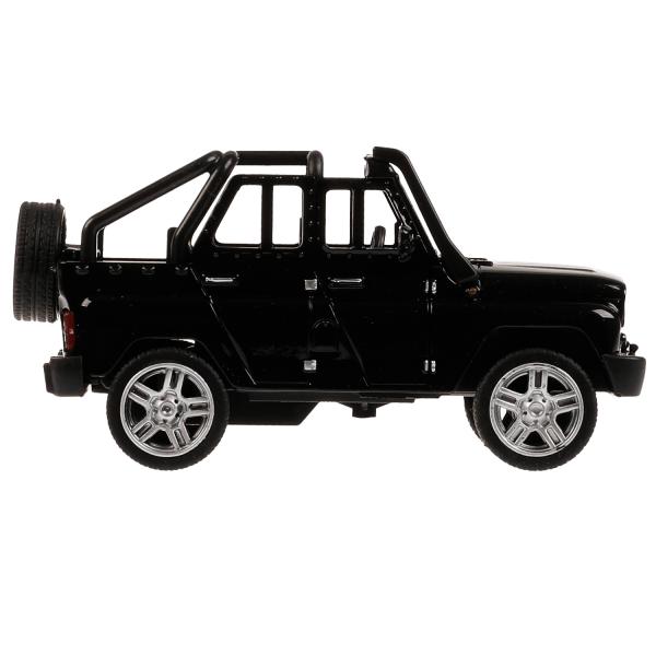 Машина металл УАЗ HUNTER длина 11,5 см, двери, багажник, инерц, черный, кор. Технопарк в кор.2*36шт