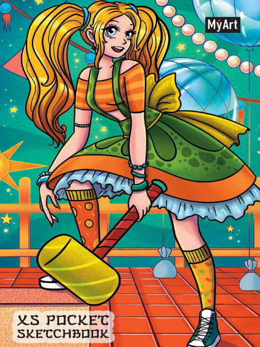 MyArt. XS Pocket СКЕТЧБУК. Аниме. Девушка с молотом