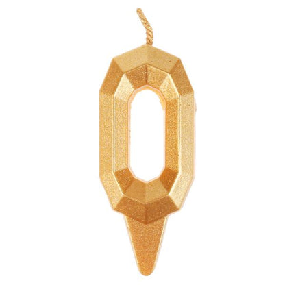 Свеча для торта, цифра "0" золото, блистер,с днем рождения ЧУДО ПРАЗДНИК в кор.48шт