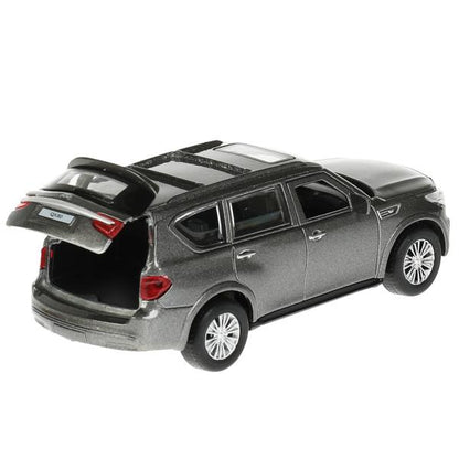 QX80-12-GY 338538 Машина металл INFINITI QX80, длина 12,5 см, двери, багаж, инер, серый, кор. Техноп
