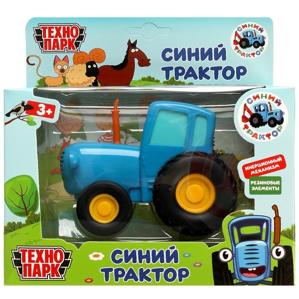 Модель металл СИНИЙ ТРАКТОР длина 11 см, инерц, синий, кор. Parc technologique à Cor.48шт
