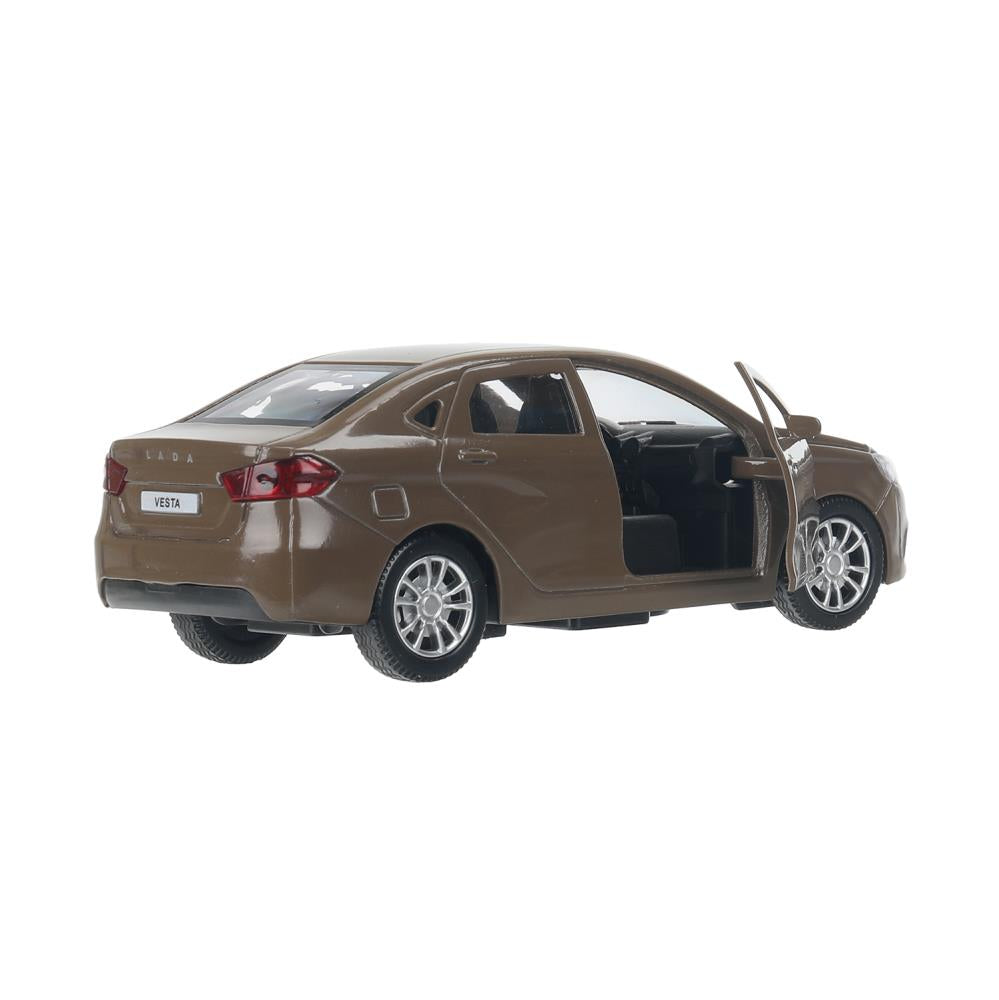 Машина металл LADA vesta 11,5 см, двери, коричневый, кор. Технопарк в кор.2*36шт