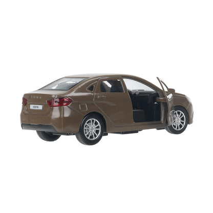 Машина металл LADA vesta 11,5 см, двери, коричневый, кор. Технопарк в кор.2*36шт