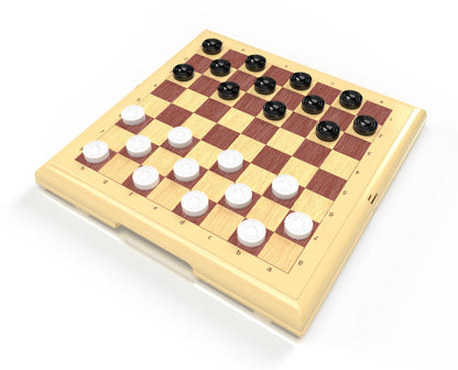 Игра настольная "Шашки-Шахматы" (мал, беж) блистер