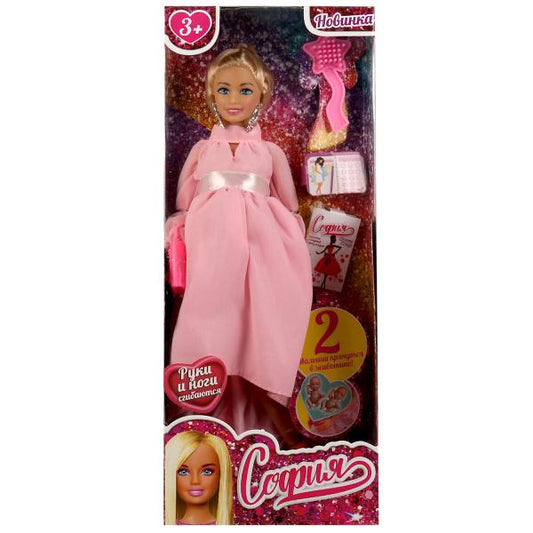 Кукла 29 см София беременная двойней, руки и ноги сгиб, акс, кор КАРАПУЗ в кор.24шт