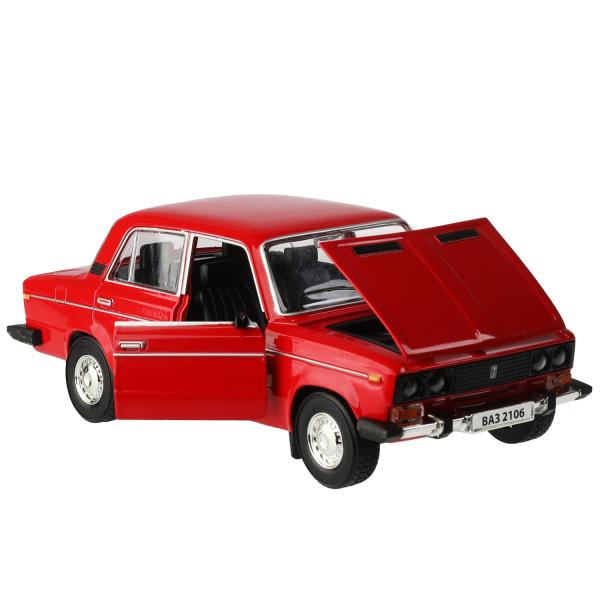 Машина металл свет-звук LADA 2106, 18,5 см, дв., кап., баг.,инер.,крас.,кор. Технопарк в кор.2*12шт