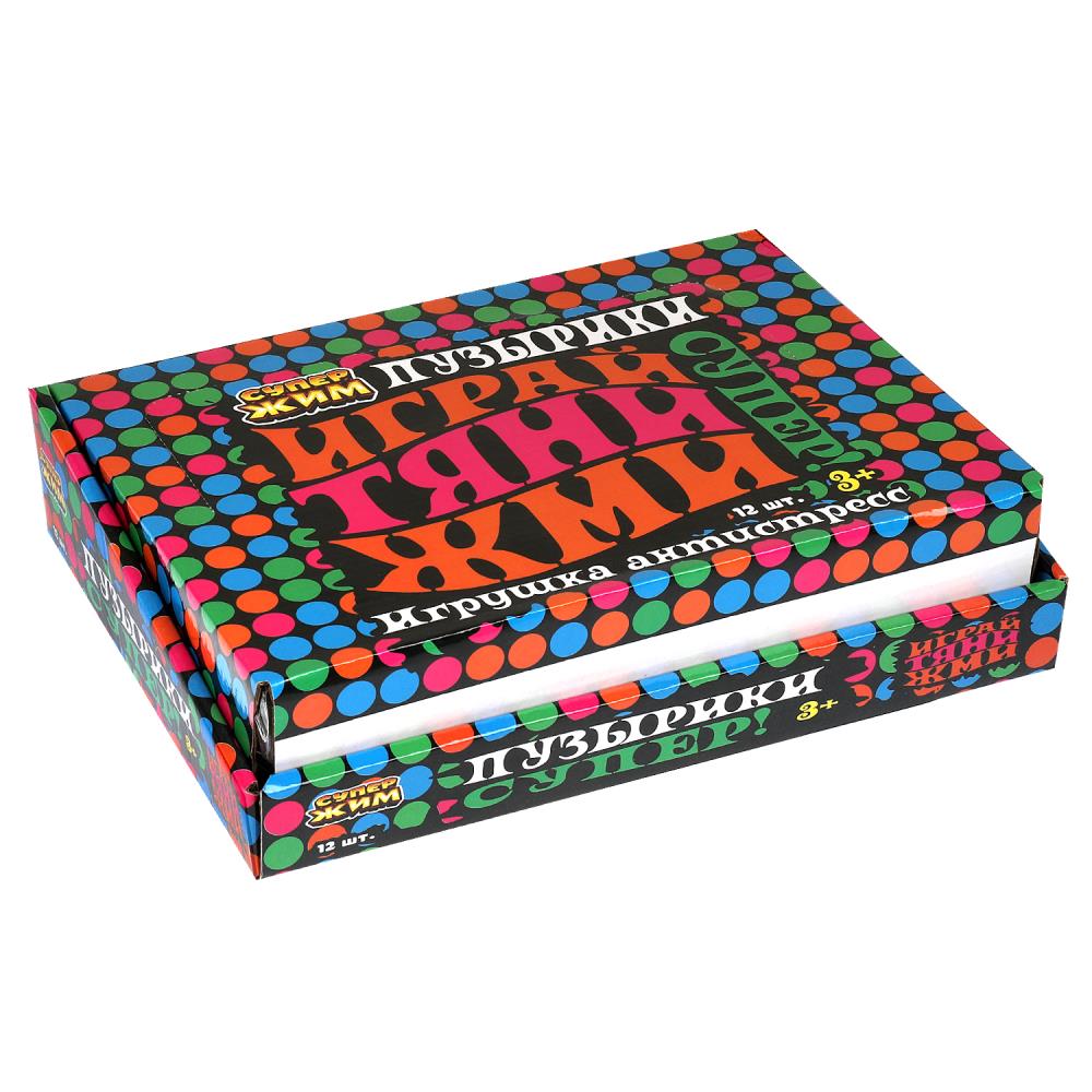 Игрушка жмяка мяч Со светом 6см, цвета в сборе, светодиод Супер Жим уп-12шт в кор.6уп