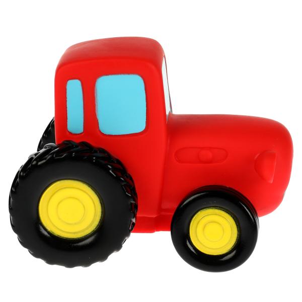 Игрушка пластизоль для ванны СИНИЙ ТРАКТОР 10 см, 1шт, сетка красный ИГРАЕМ ВМЕСТЕ в кор.50шт