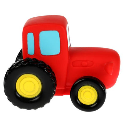 Игрушка пластизоль для ванны СИНИЙ ТРАКТОР 10 см, 1шт, сетка красный ИГРАЕМ ВМЕСТЕ в кор.50шт