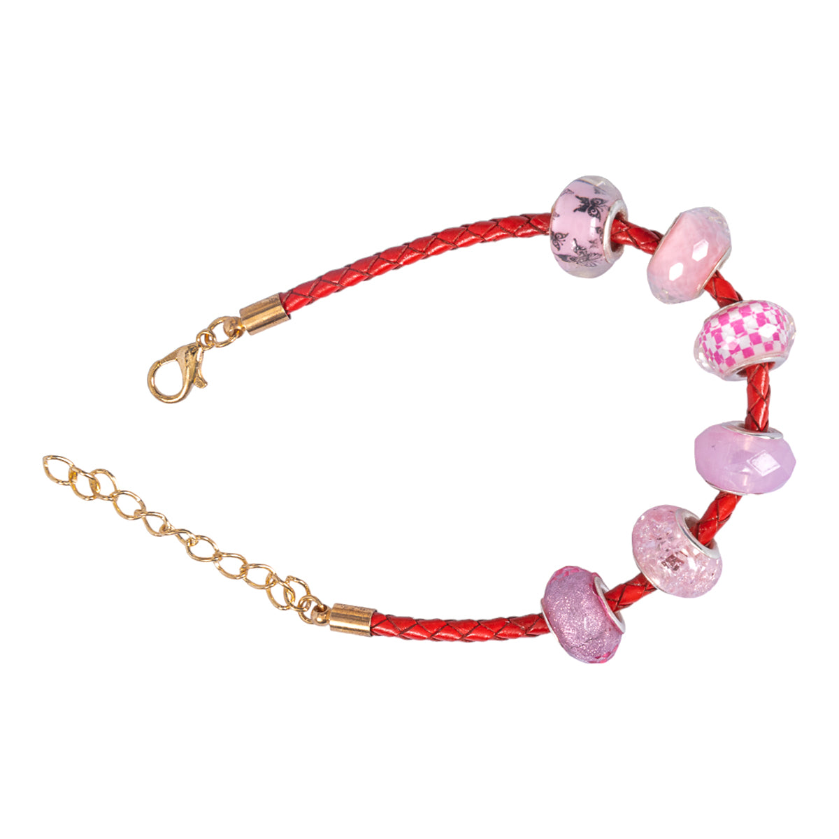 Раскопки "Бусины для браслета" (6 бусин-шармов) розовый