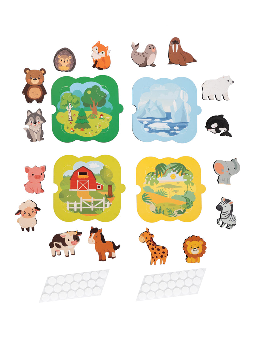 Игрушка из дерева на липучках "Животные" 16 эл.