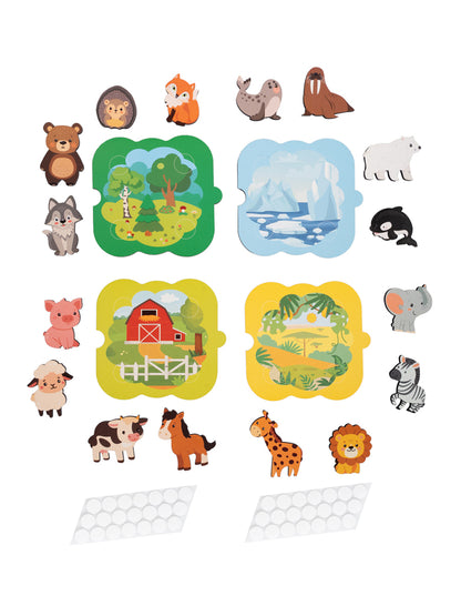 Игрушка из дерева на липучках "Животные" 16 эл.