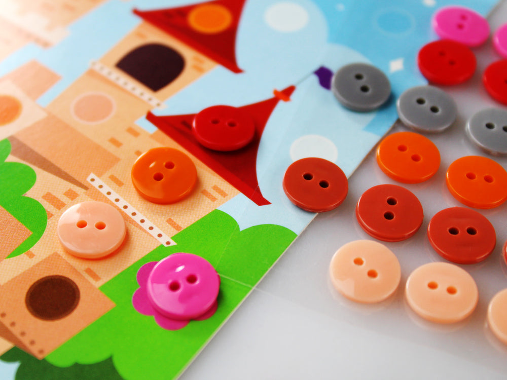 Аппликация из пуговиц "Сказочный замок" размер 158х200 (конверт)