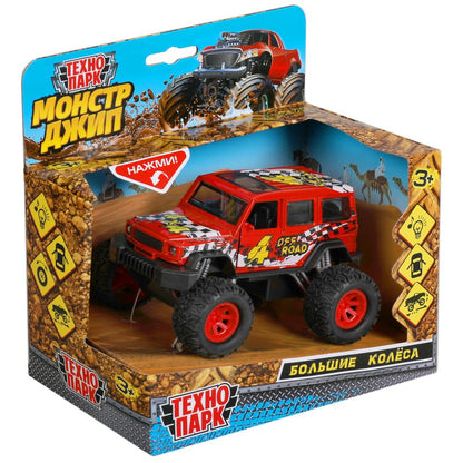 Машина металл свет-звук ДЖИП 13 см, двери, инерц, СПОРТ, кор. Технопарк в кор.2*24шт