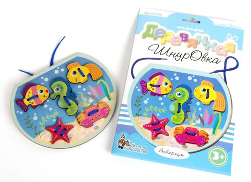 Шнуровка деревянная "Аквариум" (конверт)