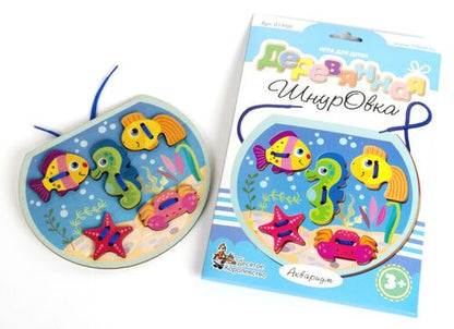 Шнуровка деревянная "Аквариум" (конверт)