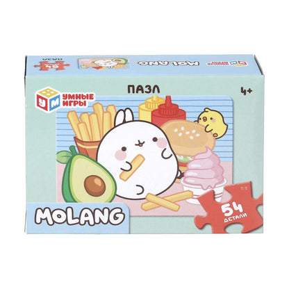 Molang. Пазлы классические в коробке. Пазл 54 детали. 90х65х25 мм. Умные игры в уп.32шт в кор.8уп