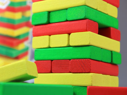 Игра настольная для детей и взрослых Башня "Брусок" цветная (тубус)