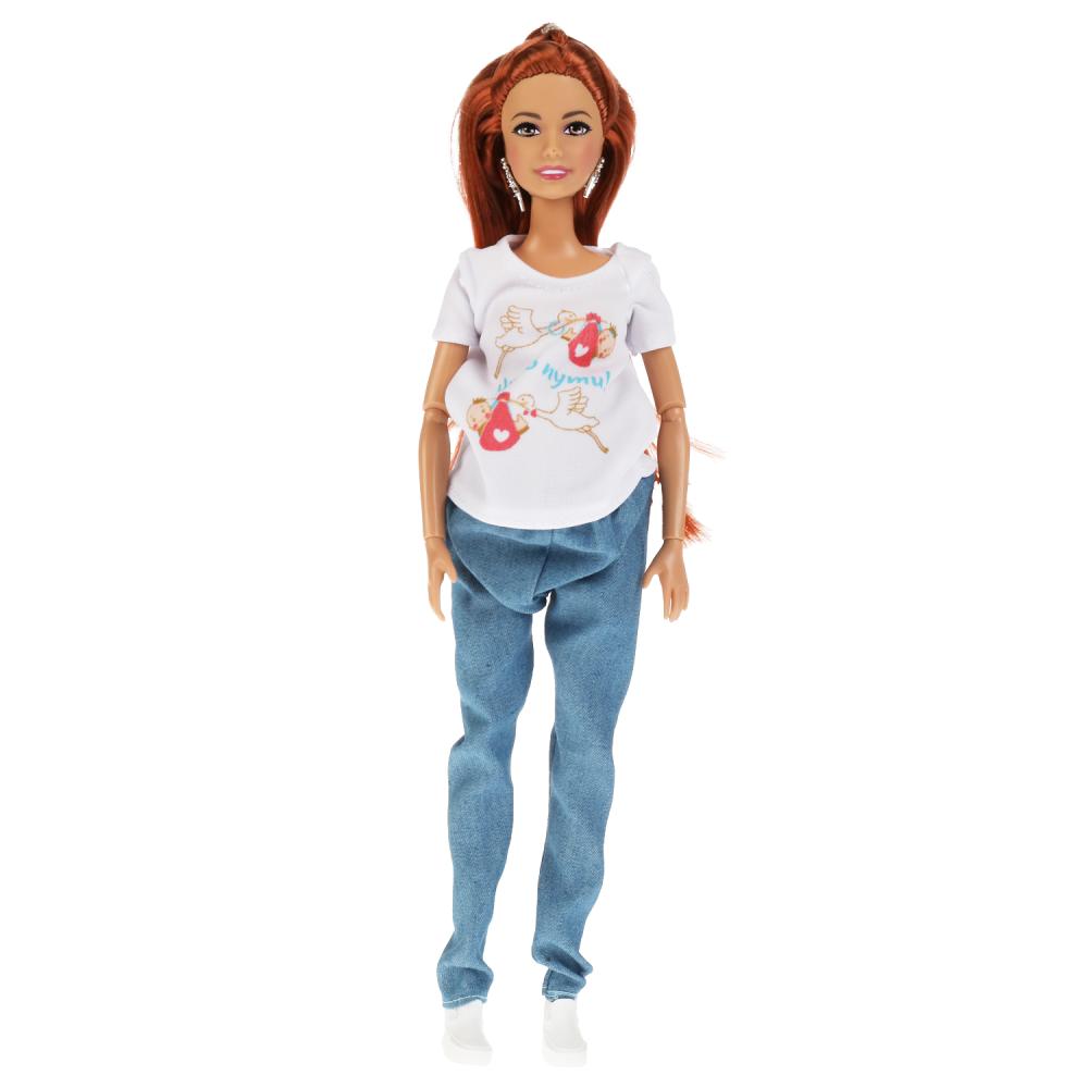 Карапуз. Кукла "София" 29см беременная, 1 младенец, кэжуал, расческа, арт.66001B1-C1-S-BB