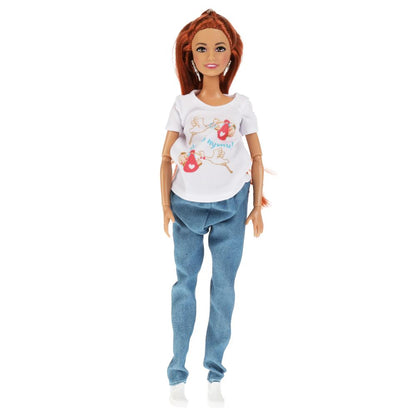 Карапуз. Кукла "София" 29см беременная, 1 младенец, кэжуал, расческа, арт.66001B1-C1-S-BB