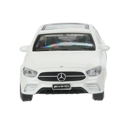 Машина металл MERCEDES-BENZ e-class amg 12см, дв,баг,ин,белый, кор. Технопарк в кор.2*36шт
