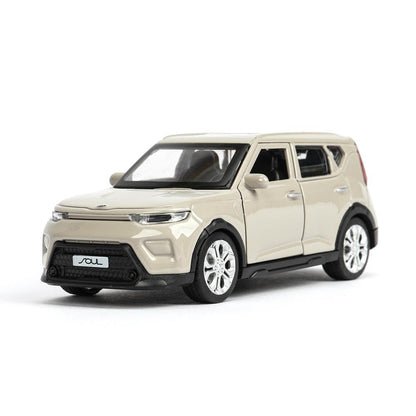 Машина металл KIA soul длина 12 см, двери, багаж., инерц, золотистый, кор. Parc technologique dans le cor.2*36шт