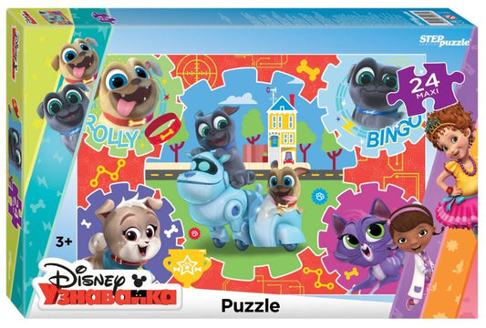 90075 Мозаика "puzzle" maxi 24 "Дружные мопсы"