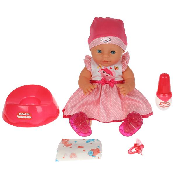 Пупс озвучка МАЛЫШАРИКИ Нюшенька 40см, пьет, пис, закр глазки, 15 песен, 4 акс КАРАПУЗ в кор.8шт