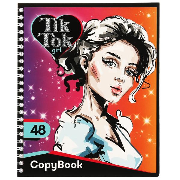 Тетрадь, 48 листов, гребень, диз 1, TIK TOK GIRL в кор.80шт