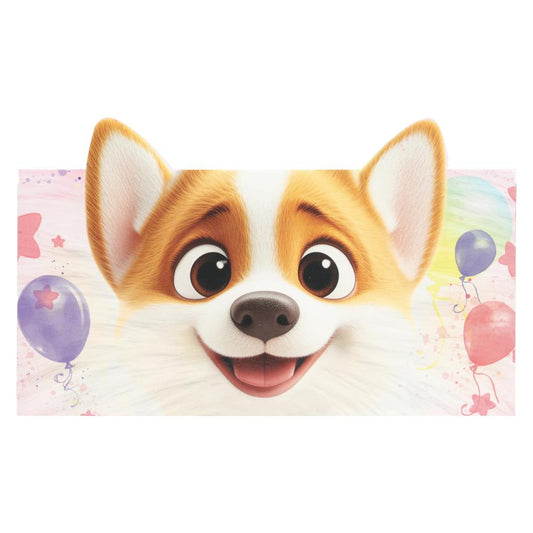 Конверт для денег корги, фигурный, поздравляю ЧУДО ПРАЗДНИК уп-10шт в кор.100уп