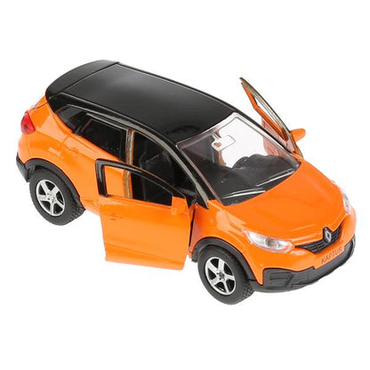 Машина металл RENAULT Kaptur оранжево-черный 12см, открыв двери, инерц в кор. Технопарк в кор.2*24шт