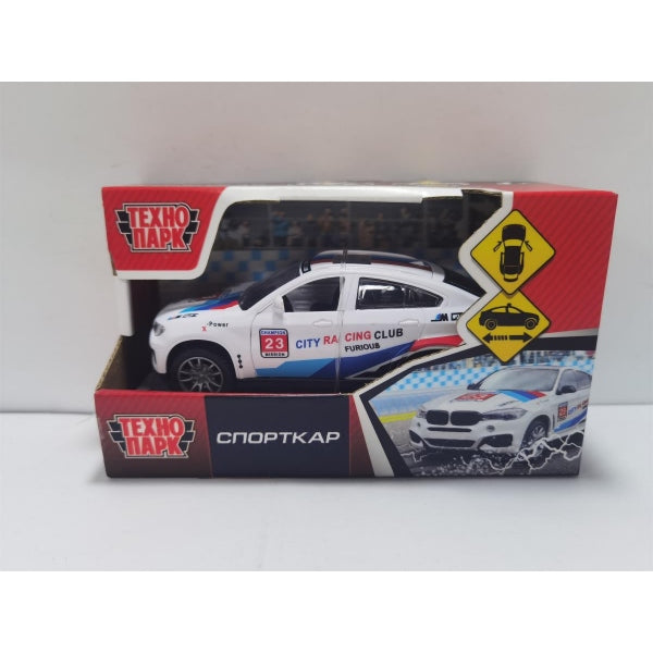 Машина пластик СПОРТКАР 13,5 см, инерция, белый, кор. Технопарк в кор.2*120шт