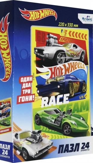 Origami. Пазл 24 Hot Wheels "Заезд года" арт. 05900