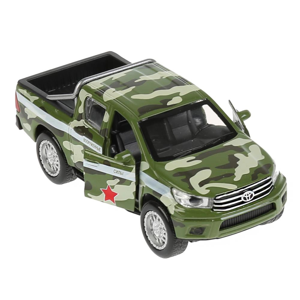 Машина металл свет-звук "toyota hilux camouflяж" 12см, инерц.зеленый,в кор. Parc technologique dans le cor.2*36шт