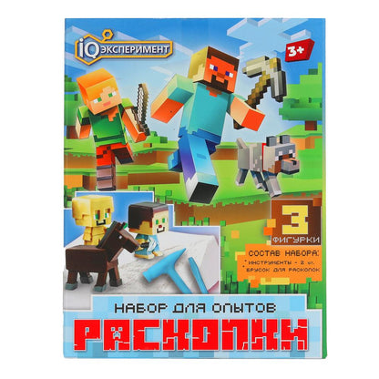 Раскопки пиксельные персонажи, коробка IQ Эксперимент в кор.2*24шт