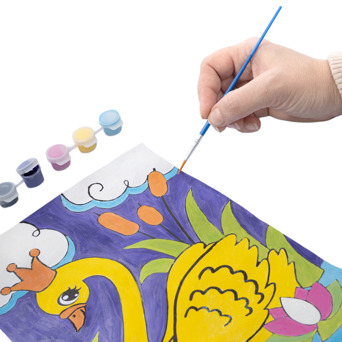 Набор для творчества. Раскраска с блестками "Лебедь"