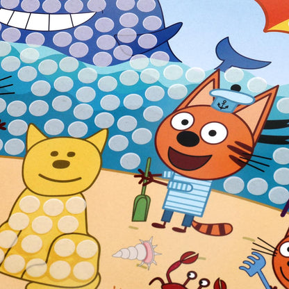 Набор д/детского тв-ва Три Кота аппликация из помпонов, 17*23 см МУЛЬТИ АРТ в кор.100шт