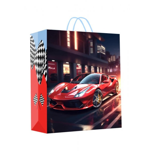 Пакет подарочный МАТОВЫЙ xl,спорткар,140 гр/м2 ЧУДО ПРАЗДНИК в кор.5*12шт