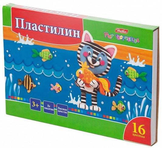 Пластилин 16цв 320гр со стеком Ушастики, KPn_16880