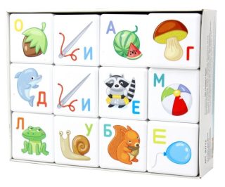 ДК.Кубики "Кубики для умников. Азбука" 12 шт (sans обклейки) art.00712 /20*
