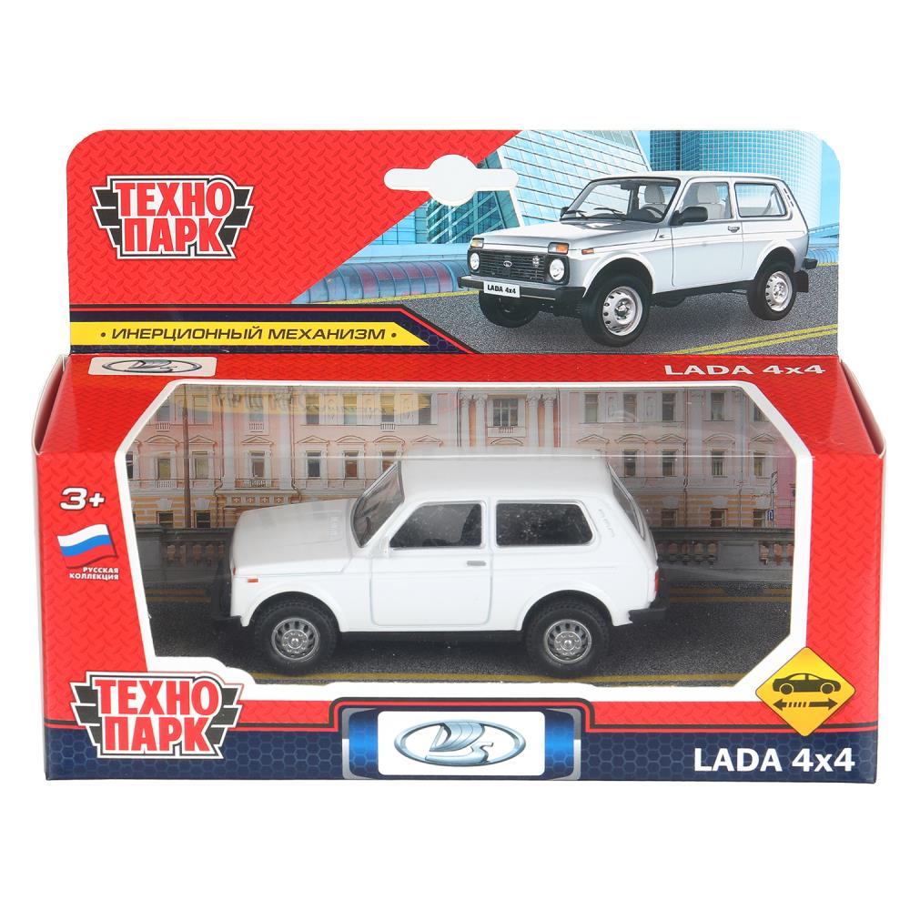 Машина металл LADA 4x4 длина 10 см, инерц, белый, кор. Технопарк в кор.72шт