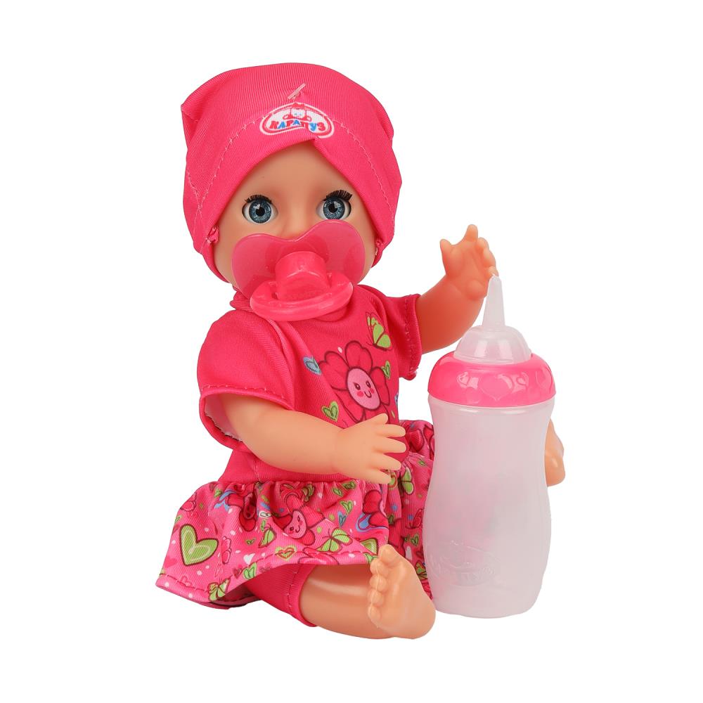 Пупс озвучка Шаинский музыка 20см, пьет, пишет, закр. глазки, 3акс КАРАПУЗ в кор.24шт