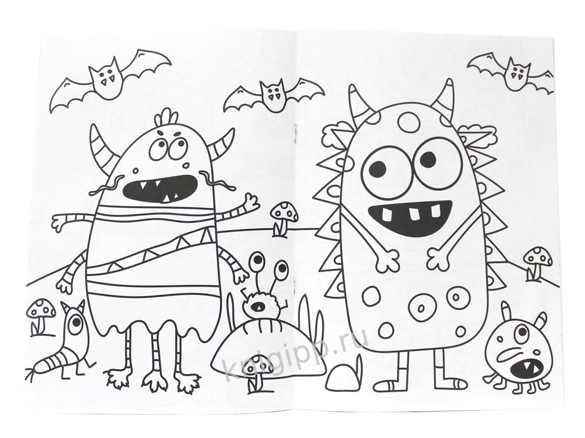 РАСКРАСКА А4 эконом. МОНСТРИКИ