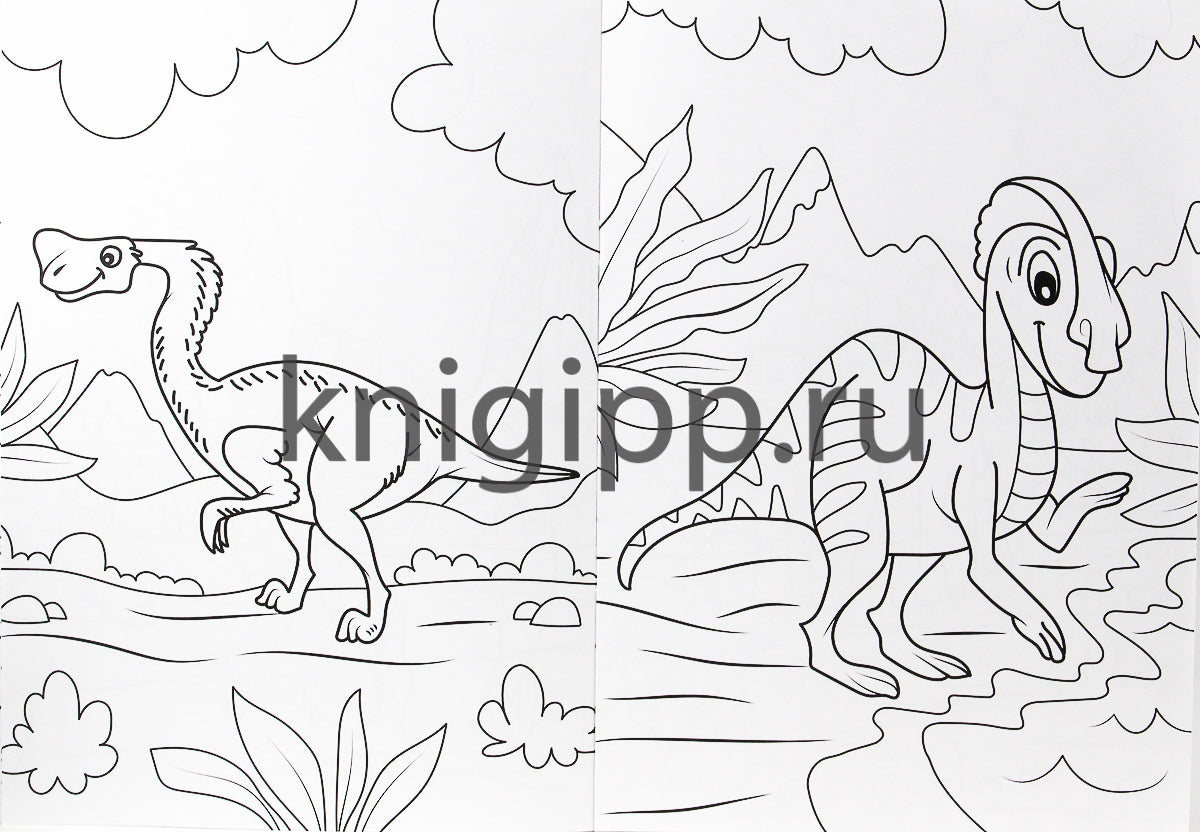 МОЯ РАСКРАСКА А4 чёрная. ДИНОЗАВРИКИ