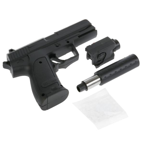 Pistolet (п) avec laser. прицелом, с глушителем, с гелевыми пулями 07 в пак. dans le cor.2*120шт