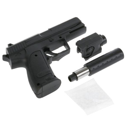 Pistolet (п) avec laser. прицелом, с глушителем, с гелевыми пулями 07 в пак. dans le cor.2*120шт