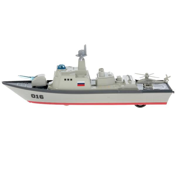 Модель металл свет-звук "крейсер" 18см, инерц., в ассорти. на русском. кор. Технопарк в кор.2*24шт